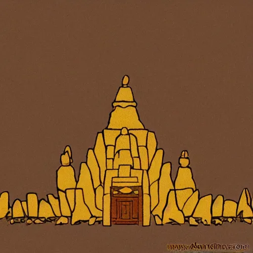 Image similar to A temple made of sand, in the style of Avatar: The Last Airbender