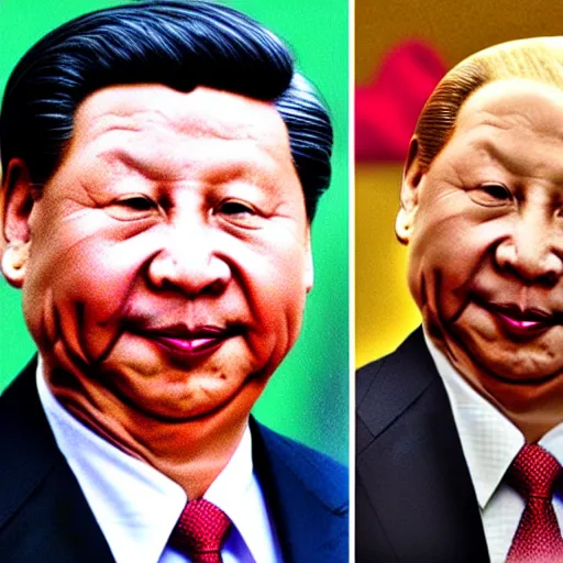 Image similar to The face of Xi Jinping looks like the face of Winnie the Pooh