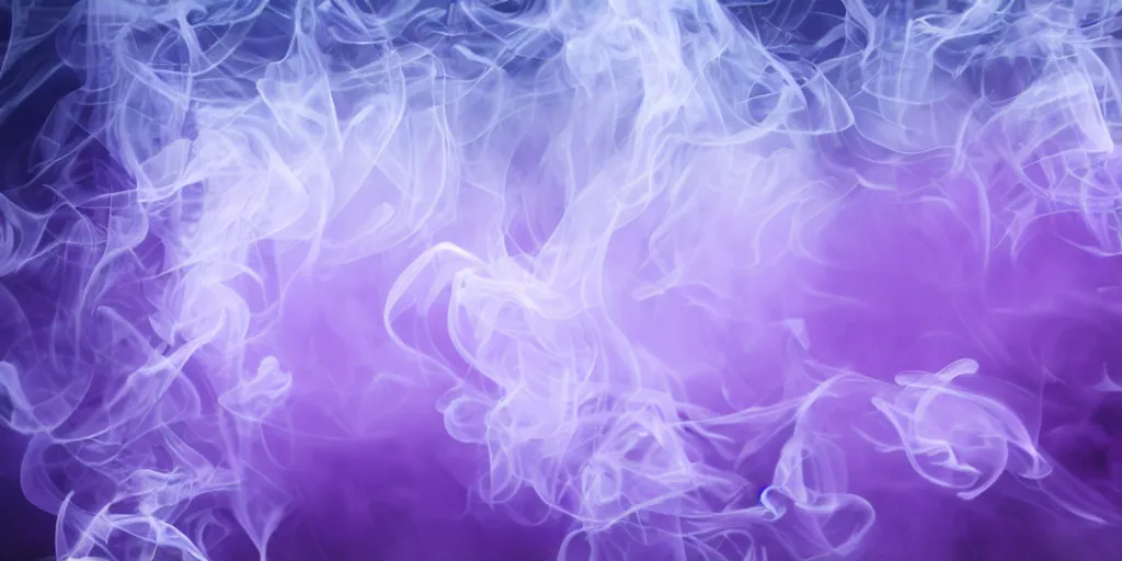 Blue and purple fog or smoke. Purple background. Abstract blurry smoke with  blue and purple tints. Purple steam on a white background. Abstract  mystical gas with various cool shades. Copy space. Stock