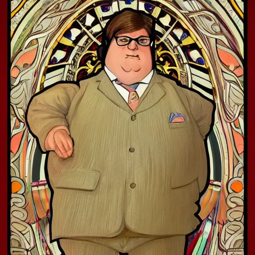 Prompt: full body portrait of Peter Griffin , very detailed eyes, hyperrealistic, beautiful and symmetrical face, very detailed painting by Claude Monet and Alphonse Mucha, ornate, trending on artstation, extremely high detail, incredibly intricate