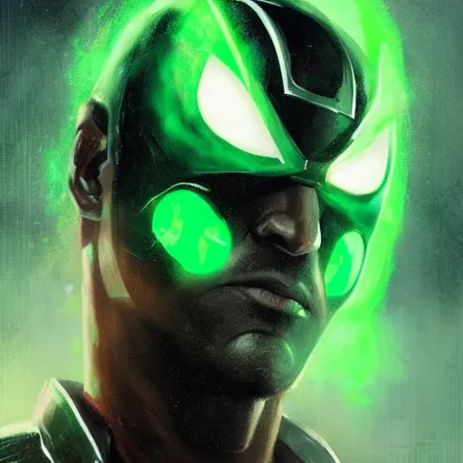 Image similar to portrait of Idris Ekba as green lantern, DC art, art by greg rutkowski, matte painting, trending on artstation