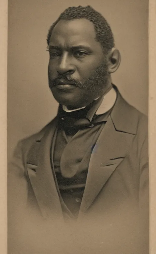 Prompt: portrait of a black victorian politician, male, victorian, detailed face, highly detailed, cinematic lighting, photograph by elliott & fry