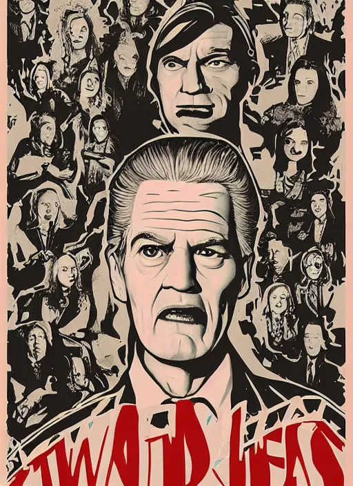 Image similar to twin peaks movie poster art by tom hallman