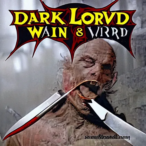 Image similar to the dark Lord stab a man with a sword