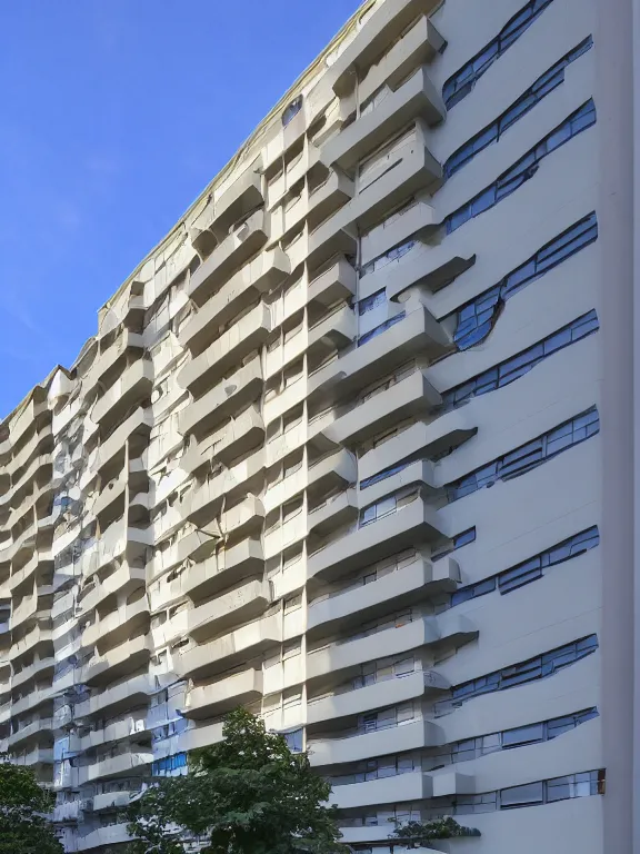 Prompt: apartment panel building photo, extreme wide shot