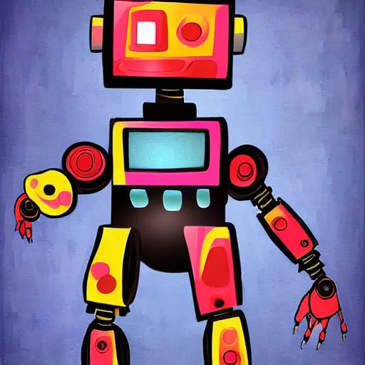 Prompt: robots make robots which make robots, digital art,