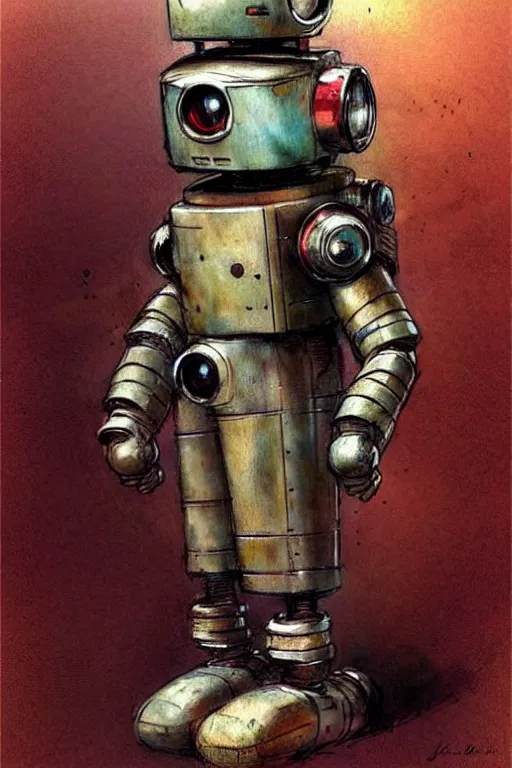 Image similar to adventurer ( ( ( ( ( 1 9 5 0 s retro future robot android robot mouse clown wagon. muted colors. ) ) ) ) ) by jean baptiste monge!!!!!!!!!!!!!!!!!!!!!!!!! chrome red