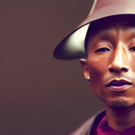 Image similar to cinematic film still Pharrell Williams starring as a Samurai holding fire, Japanese CGI, VFX, 2003, 40mm lens, shallow depth of field,film photography