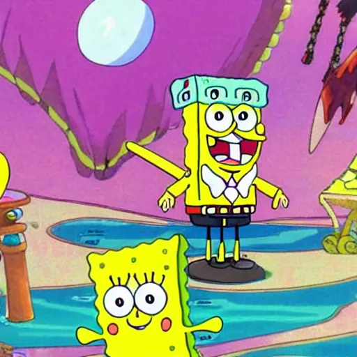 Prompt: cool anime spongebob hyperdetailed