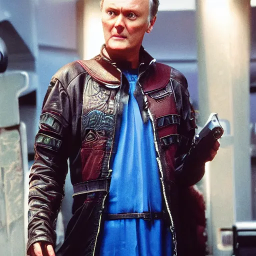 Image similar to Anthony Head as Cyberpunk Uther