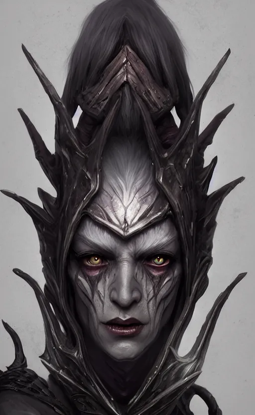 Image similar to legendary creepy dark elf wizard, highly detailed, d & d, fantasy, highly detailed, digital painting, trending on artstation, concept art, sharp focus, illustration, global illumination, ray tracing, realistic shaded, art by artgerm and greg rutkowski and fuji choko and viktoria gavrilenko and hoang lap