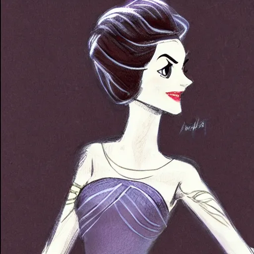 Image similar to milt kahl sketch of victoria justice as princess padme from star wars episode 3