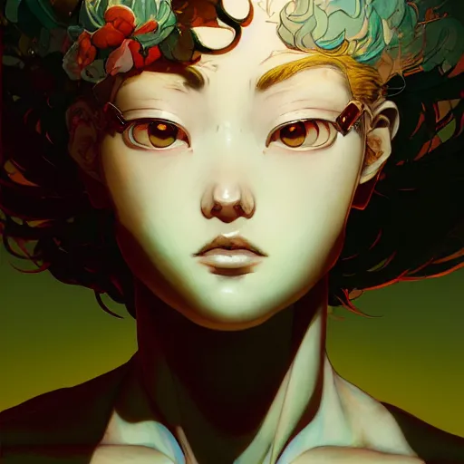 Image similar to prompt : glorious character portrait soft light painted by james jean and katsuhiro otomo and erik jones, inspired by evangeleon anime, smooth face feature, intricate oil painting, high detail illustration, sharp high detail, manga and anime 1 9 9 9