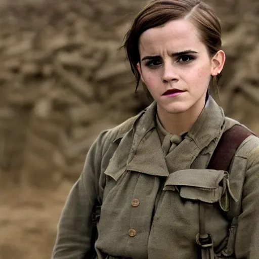 Image similar to Emma Watson starring in Saving Private Ryan