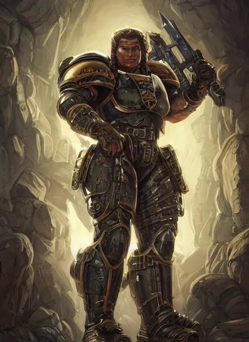 Prompt: very muscled Amazon space marine as a ruggedly mean looking heroine, intricate, elegant, highly detailed, centered, digital painting, artstation, concept art, smooth, sharp focus, illustration, art by artgerm and donato giancola and Joseph Christian Leyendecker, WLOP