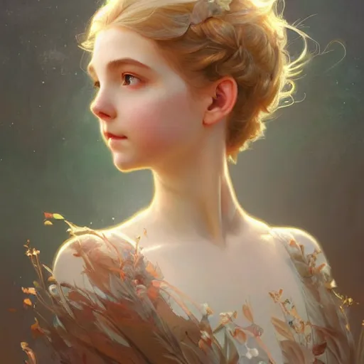 Image similar to beautiful natural mckenna grace, intricate, elegant, highly detailed, digital painting, artstation, concept art, smooth, sharp focus, illustration, art by artgerm and greg rutkowski and alphonse mucha and loish and WLOP