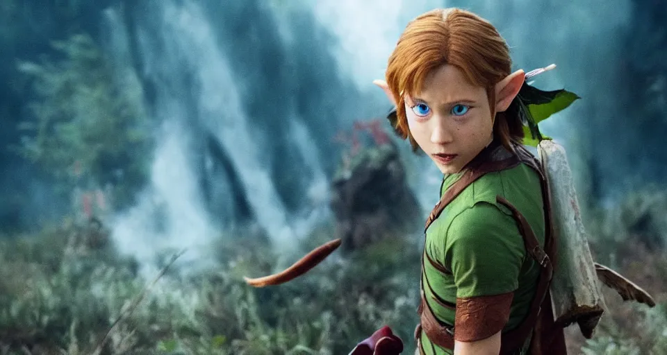 Image similar to film still of the Legend of Zelda movie directed by Denis Villeneuve