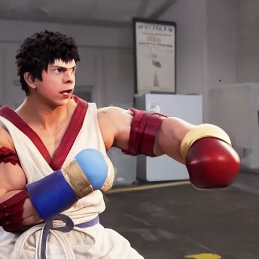 Image similar to Michael Cera staring as Ryu in the Street Fighter 2024 movie