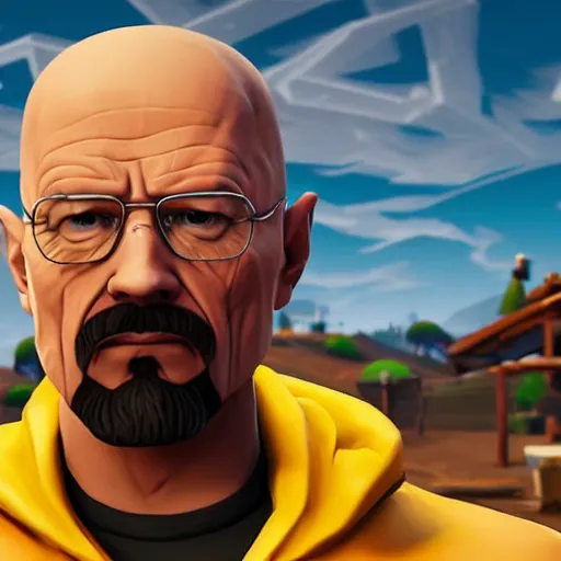 Prompt: Walter White portrait as a Fortnite character
