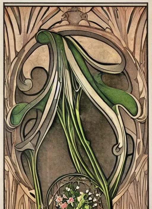 Prompt: art nouveau onment symbolique pimpernel