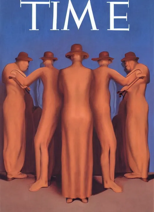 Prompt: TIME magazine cover, the coming AI singularity, by George Tooker, 8k