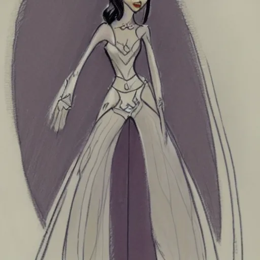 Image similar to milt kahl sketch of victoria justice as princess padme in star wars episode 3