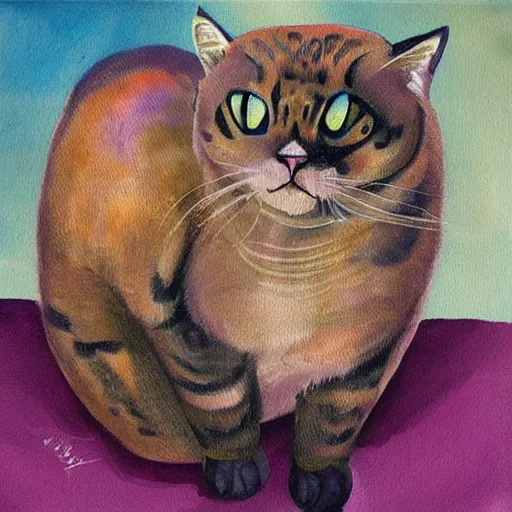 Prompt: a beautiful painting of a antropomorphic cat with a suite