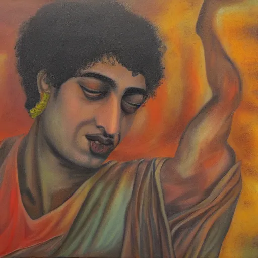 Prompt: The ego separates by Jahar Dasgupta, oil on canvas