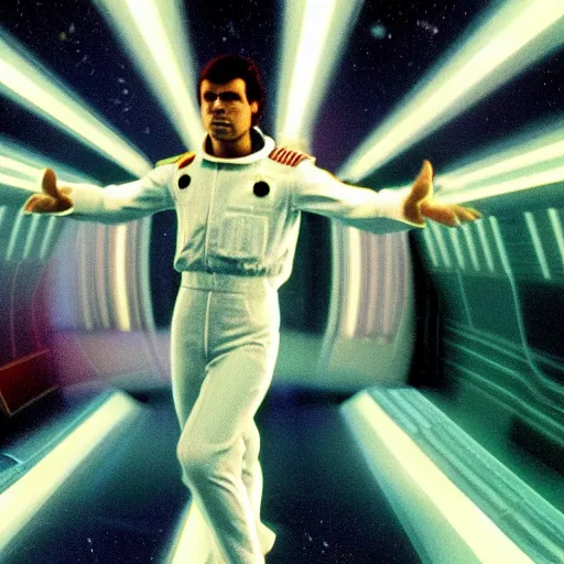 Image similar to 3 d rendered movie still saturday night fever in 2 0 0 1 : space odyssey, 4 k