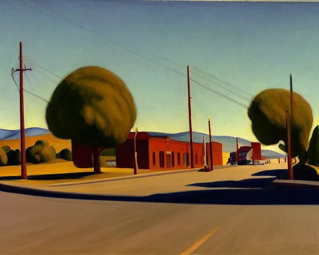 Image similar to a stunning painting of susanville california by edward hopper, award winning art