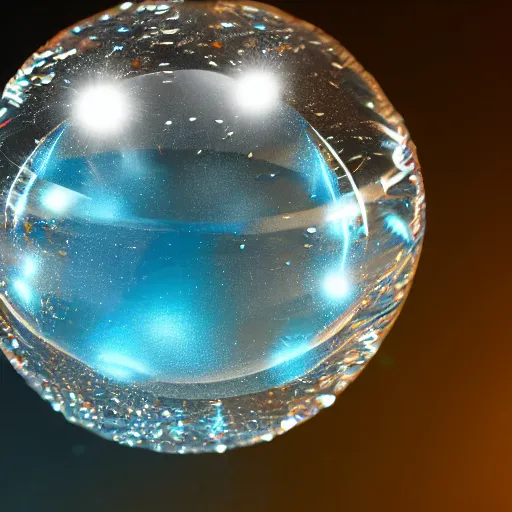Prompt: Macro Shot of Clear Ice with light reflecting and bouncing inside, hyperrealistic rendering, subsurface scattering, raytracing, pathtracing, illumination, magical lighting, epic fantasy artwork