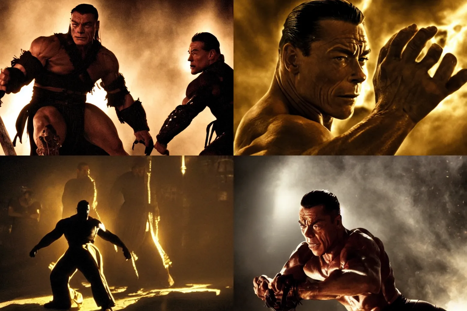 Prompt: a film still of Van Damme Next in mortal kombat, dramatic lighting