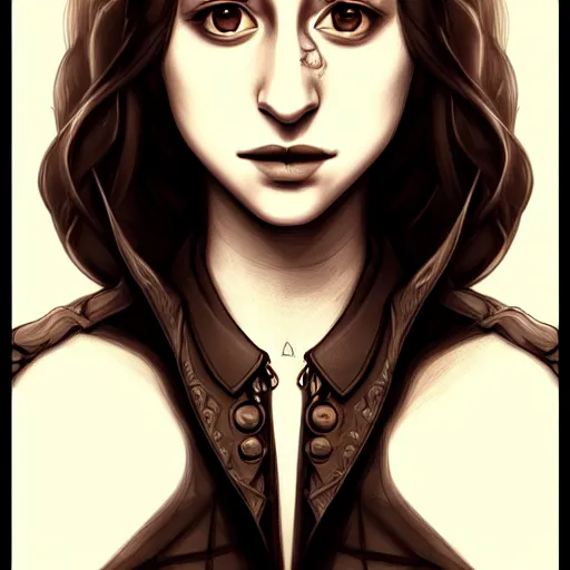 Image similar to in the style of halim ghodbane, artgerm, beautiful taissa farmiga, steampunk, elegant pose, middle shot waist up, symmetrical face symmetrical eyes, cinematic lighting, detailed realistic eyes, short neck, insanely detailed and intricate elegant