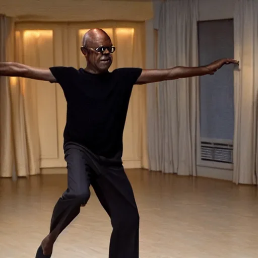 Prompt: Samuel L. Jackson as a ballerina, dancing gracefully