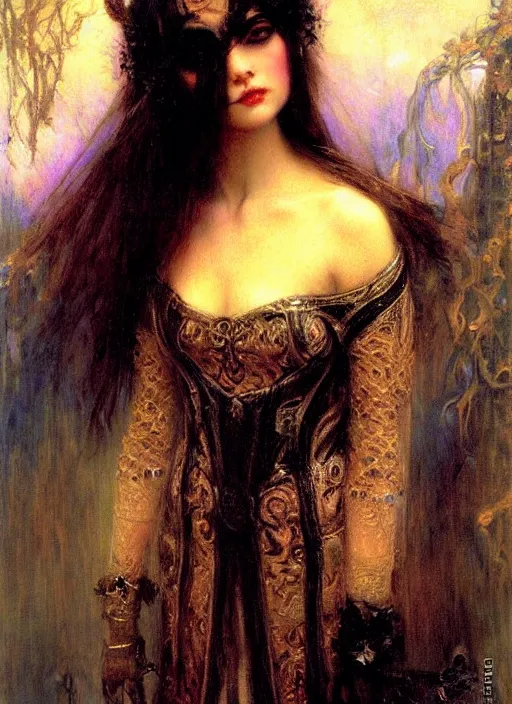 Image similar to gothic princess vertical portrait. by gaston bussiere