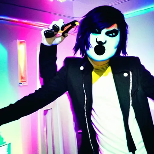 Prompt: Gerard Way cosplaying as Kris from Deltarune