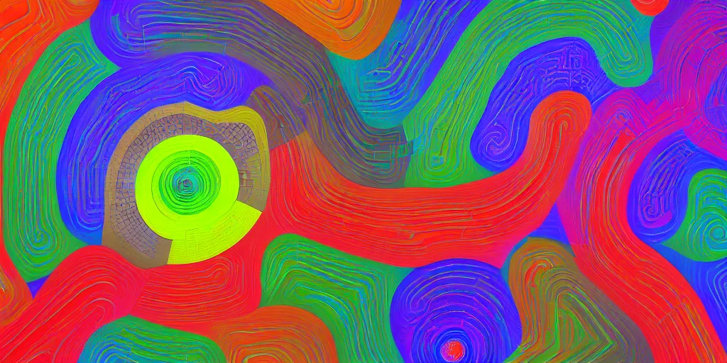 Image similar to an abstract 3d rendering of an abstract by robert delaunay of colorful spirals interacting in complex designs in the fibonacci ratio with smooth color transitions