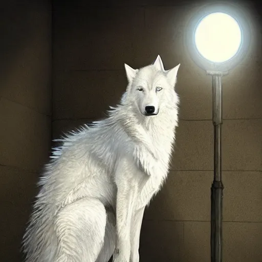 Prompt: a white wolf wearing a suit , dramatic lighting, cinematic, establishing shot, extremly high detail, photorealistic, cinematic lighting, artstation, style by James Gurney,