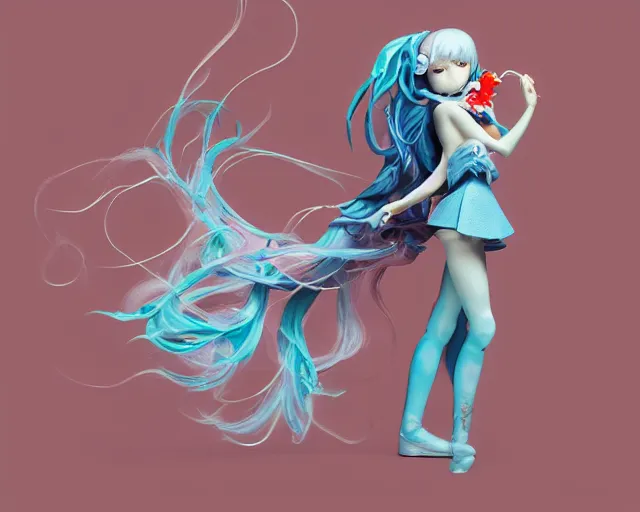 Image similar to james jean isolated magical girl vinyl figure, figure photography, romantic undertones, anime stylized, high detail, ethereal lighting - h 6 4 0