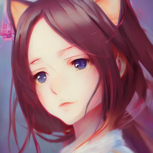 Image similar to anime portrait of a fox girl as an anime girl by Stanley Artgerm Lau, WLOP, Rossdraws, James Jean, Andrei Riabovitchev, Marc Simonetti, and Sakimichan, trending on artstation