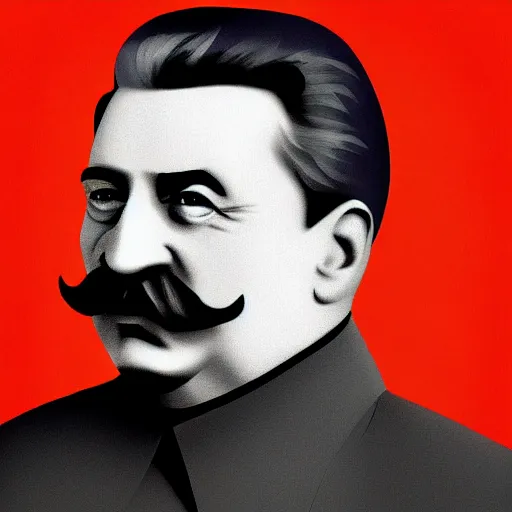 Image similar to Stalin, digital art, minimal