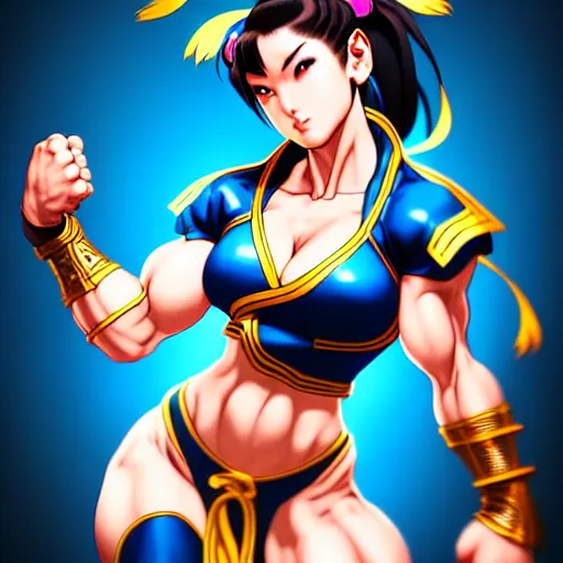 Prompt: epic professional digital art of Chun Li by Hicham Habchi and Kim Sung Capcom, character profile art, trending on artstation, cgsociety, wlop, cosmic, epic, stunning, gorgeous