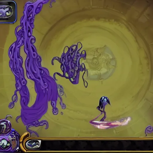 Prompt: screenshot of an end game boss that is a chained up ethereal obsidian ghostly wraith like figure with a squid like parasite latched onto its head and long tentacle arms that flow lazily but gracefully at its sides like a cloak while it floats around a empty frozen chamber with rats as its only companions as the player walks in to battle, this character has hydrokinesis and electrokinesis for silent hill video game and inspired by the resident evil game franchise and vecna from stranger things, its health bar is completely full