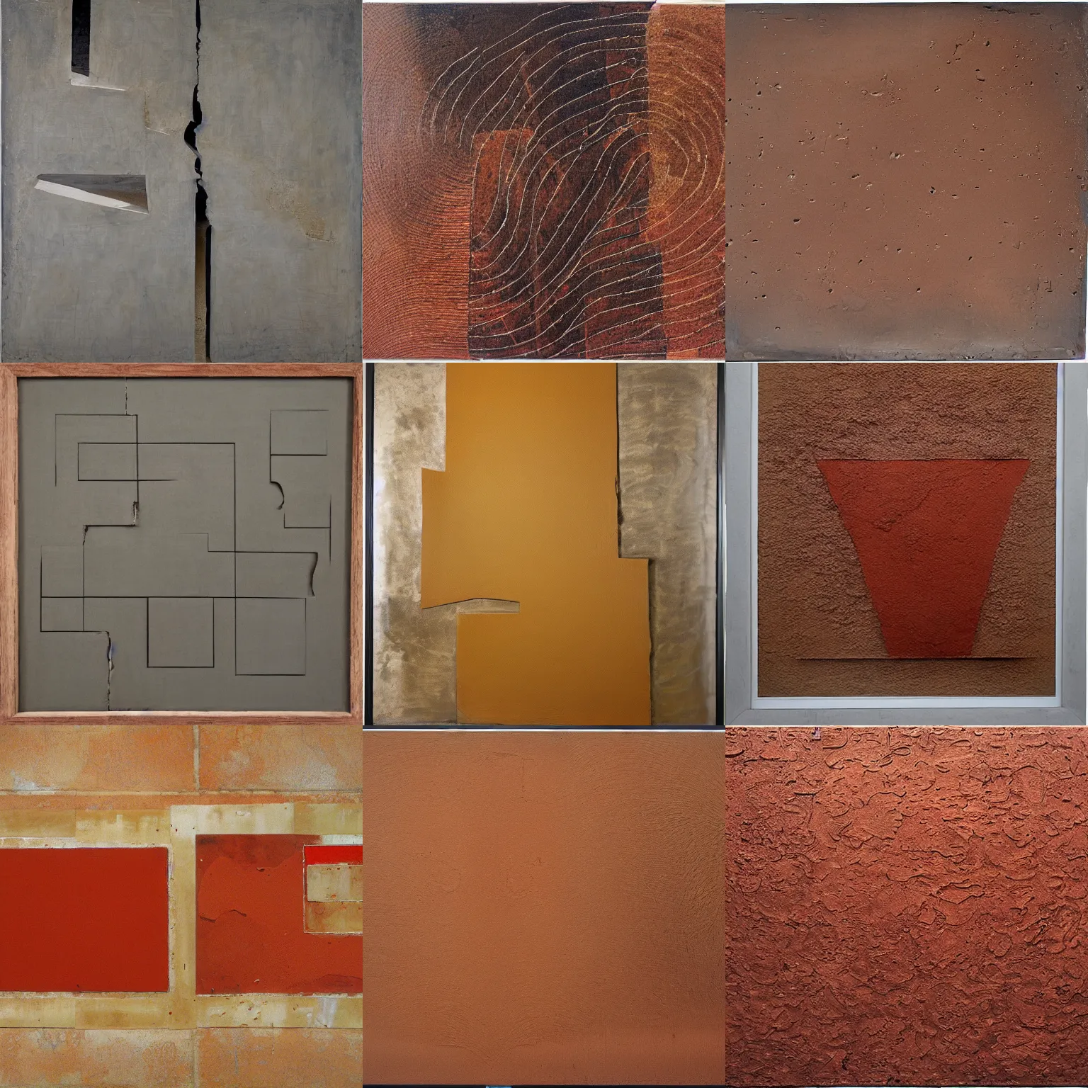 Prompt: an artwork by alberto burri