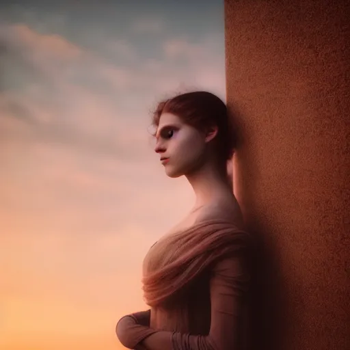 Prompt: photographic portrait of a stunningly beautiful emotional gothic female in soft dreamy light at sunset, contemporary fashion shoot, by edward robert hughes, annie leibovitz and steve mccurry, david lazar, jimmy nelsson, breathtaking, 8 k resolution, extremely detailed, beautiful, establishing shot, artistic, hyperrealistic, beautiful face, octane render