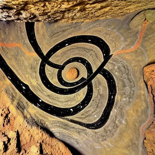 Prompt: infinity, paleolitic cave art