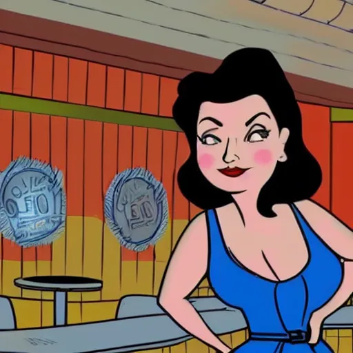 Image similar to sherilynn fenn 5 0 s diner cartoon