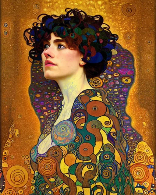 Prompt: nature cat portrait an oil painting splashes with many colors and shapes by gustav klimt greg rutkowski and alphonse mucha, polycount, generative art, psychedelic, fractalism, glitch art