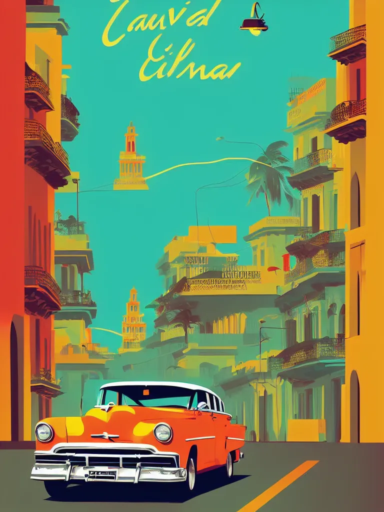 Free Vector  Europe travel car vintage poster