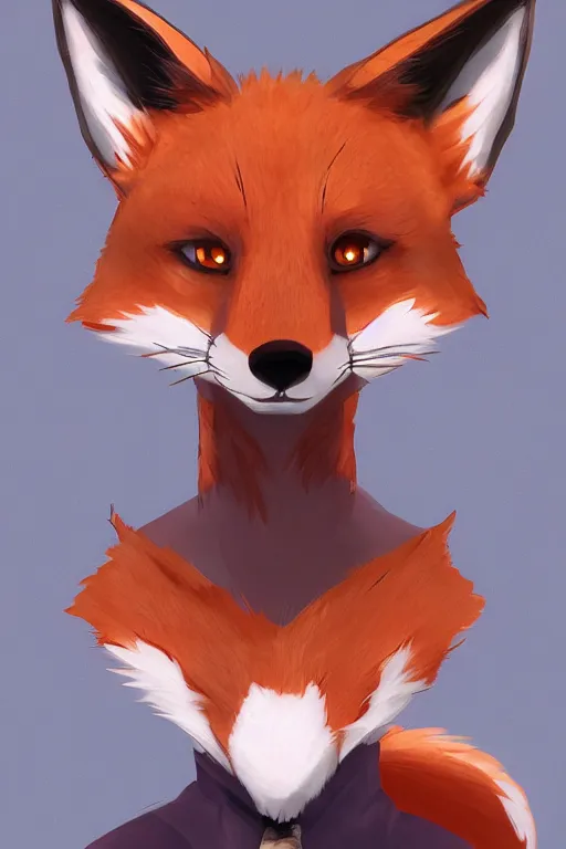 Image similar to a fox fursona, trending on artstation, by kawacy, furry art, digital art